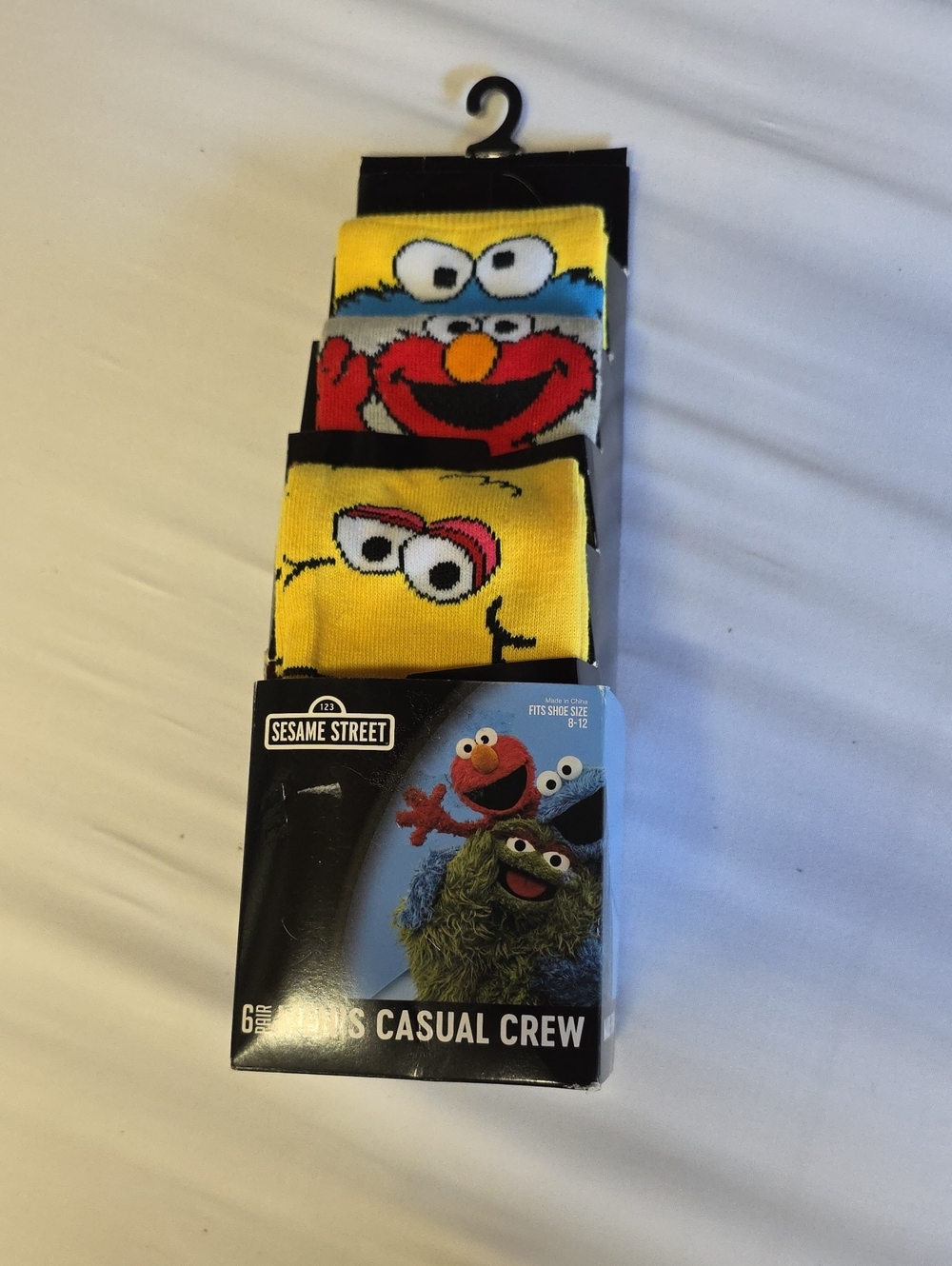 Sesame Street Bioworld Crew Socks Set Of 3